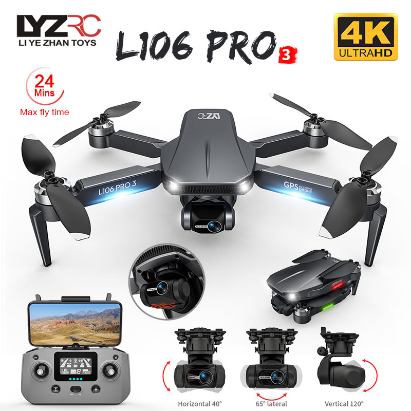 Fpv Drone Charger - ドローンL106pro 3,4K 5g,wifi,fpv,折りたたみ式GPS,rcクワッドコプター,プロのブラシレス,ヘリコプター,おもちゃ