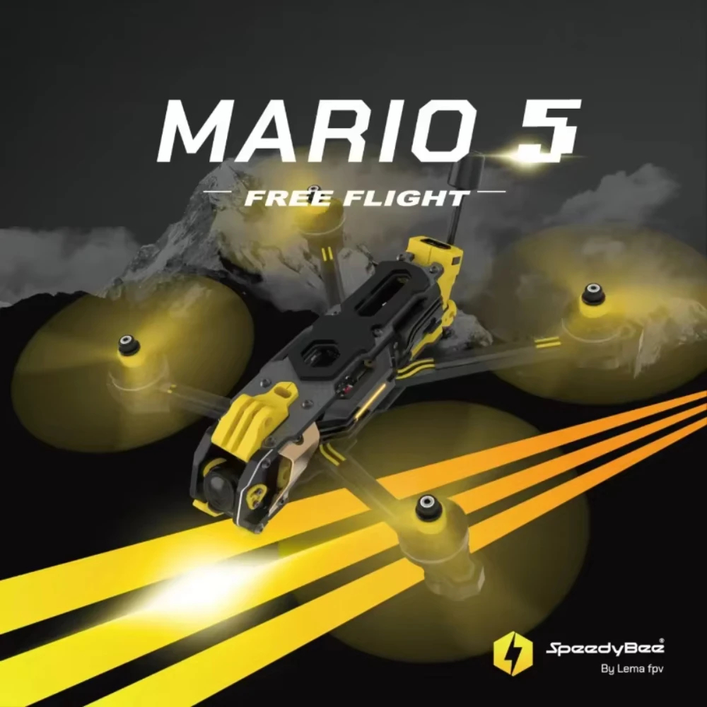 Fpv Drone Kit - Speedybee マリオ5 O4 フレームキット DC/XHバージョン、カーボンファイバープレート付き、FPVフリースタイルRCレーシングドローン